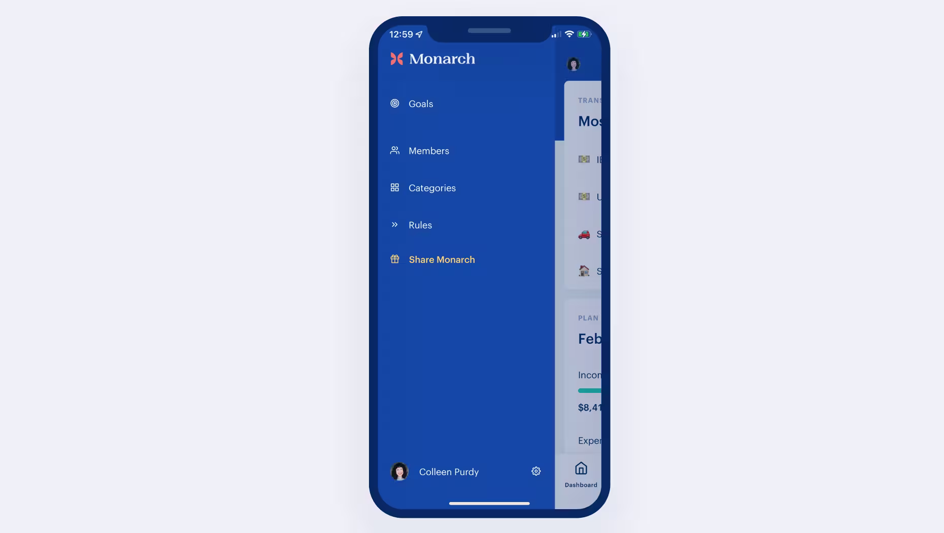 Monarch New mobile navigation